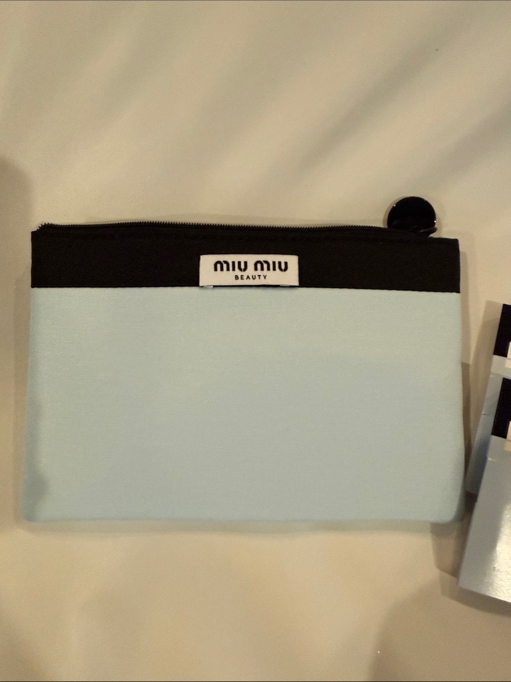 Miu Miu Two-Tone Light Blue and Black Cosmetic Pouch